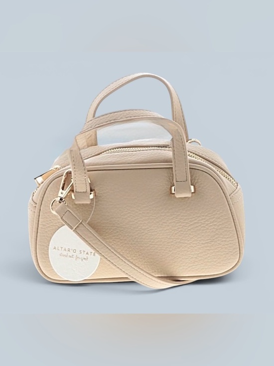 Altar'd State Handbags - NWT Altar'd State Taupe Leatherette Mini Satchel with Gold Hardware